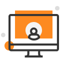 user in the screen icon